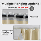 Blackout Room Divider Curtains, Back Tab Ceiling Track Curtains - Image 2