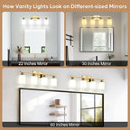 Ascher Bathroom Light Fixtures, 4-Light Vanity Light Over Mirror, Wall Lamp - Image 7
