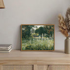 OIQArtOIQ Vintage Framed Wall Art Garden Landscape Canvas Art Prints Rustic - Image 5