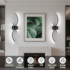 CANEOE Modern LED Wall Sconce Set of Two, 6000K Warm White Led Wall Light - Image 2