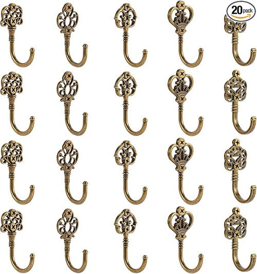 20 PCS Vintage Metal Wall Hooks, Bohemian Decorative Hook by XHIPY