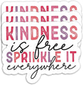 (3 Pack) Motivational Stickers - Kindness is Free Sprinkle It Everywhere – Inspirational Vinyl Decals with Positive Quotes for Laptops, Tumblers, Water Bottles, Scrapbooks - 3 x 2.3 Inch