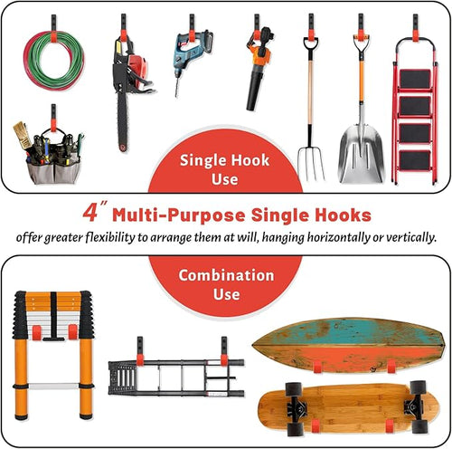 4 Inch Garage Hooks, 6 Pack Heavy Duty Wall Hooks - Image 2