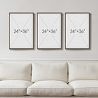 Framed Boho Floral Wall Art for Living Room, 3 Piece Blue Minimalist Botanical - Image 3