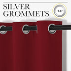 NICETOWN Burgundy Red Blackout Curtains 48 inches Length - Image 2