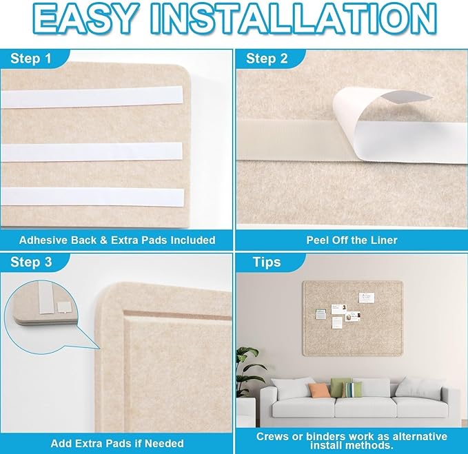 Large Felt Bulletin Board for Wall, Soft Felt Cork Board for Office, Home - Image 6