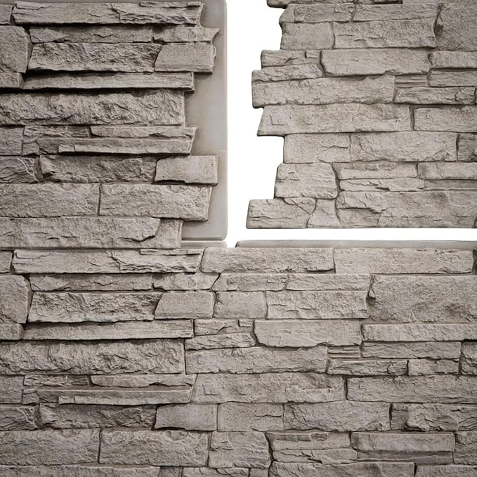 EverStone Acadia Ledge Faux Stone Panel, Desert Sand Color - Image 11