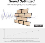 WoveN SounD Brick Acoustic Wall Panels, 16 Pack 16x12 Inch, PVC Wood Grain - Image 3