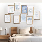 9 Pcs Coastal Christian Wall Art Blue Seashell Posters Inspirational Bible - Image 3