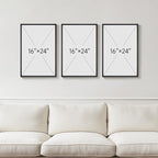 Framed Black and White Abstract Wall Art, 3 Piece Black Boho Floral Botanical - Image 3