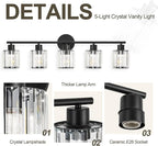 Crystal Bathroom Light Fixtures, Bathroom Lighting Fixtures Over Mirror - Image 4