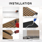 NeatiEase Wood Panels for Wall, 4-Piece 94.5" x 11" Soundproof Wood Slat Wall - Image 6