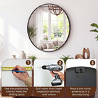 NEWBULIG 30 Inch Round Wall Mirror, Bathroom Mirror - Image 7