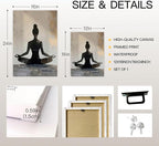 GELDSTEI Framed Zen Wall Art, Modern Yoga Girl Canvas Painting, Tranquil - Image 8