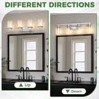 DORESshop 4-Light Vanity Light Fixtures, Chrome Bathroom Light Fixtures Over - Image 6