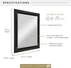 MCS Simplicity 22x28 Large Wall Mirror, Vertical & Horizontal Wall Hanging - Image 3