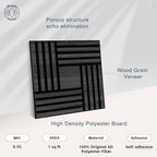 WoveN SounD Artisan Acoustic Wall Panels, 16 Pack 12x12 Inch, PVC Wood Grain - Image 3