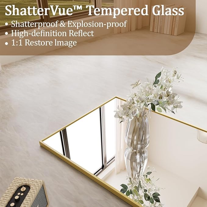 Koonmi 56"x21" Floor Mirror Full Length, Bedroom Floor Body Mirror - Image 2