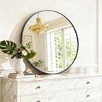 Round Wall Mirror 20 Inch Black Vanity Mirror - Image 5