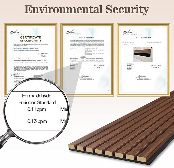 4 Pack Wood Panels for Wall, 94.4" x 12.8" Acoustic Wood Slat Wall Panel for - Image 5