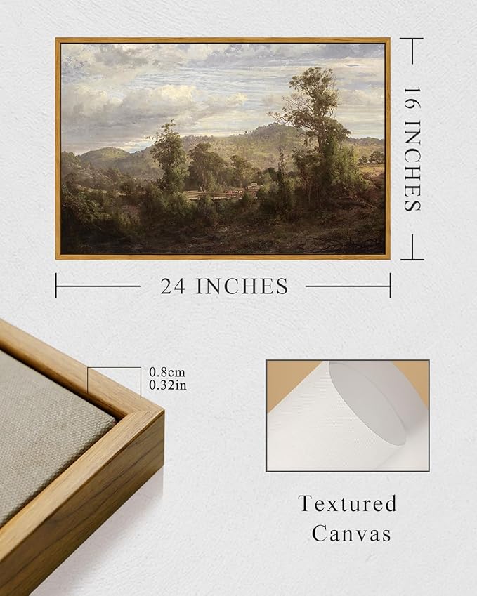 InSimSea Framed Canvas Wall Art Vintage Decor, Nature Landscape Paintings - Image 5