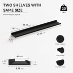 Boswillon 47.2 Inches Long Floating Shelves Wall Mounted, 2 Set Modern Wall - Image 3