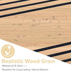 Mollywell Acoustic Panels, PVC Wood-Grain Decor, 12x12 Inch Carved Pattern - Image 2