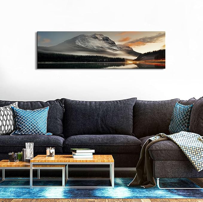 Sunset Mountain Landscape Canvas Wall Art - Image 2