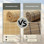 Blackout Bamboo Roller Shades for Outdoor Patio Reed Roll Up Blinds 24" 36" 48" - Image 6