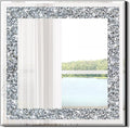 Crystal Crush Diamond Sparkly Square Silver Mirror by QMDECOR