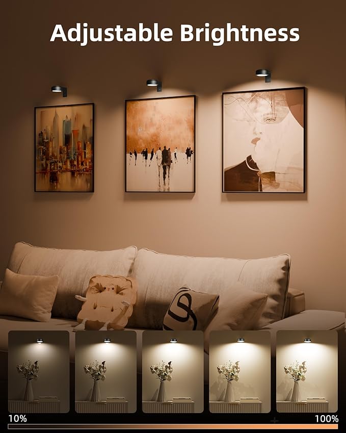 EZVALO Picture Lights for Wall, Rechargeable Battery Magnetic Poster Lights - Image 4