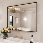 LOAAO Black Bathroom Mirror 28"X36" by LOAAO