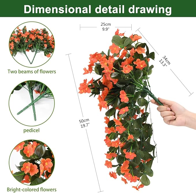 Artificial Fake Hanging Flowers Plants - Image 6