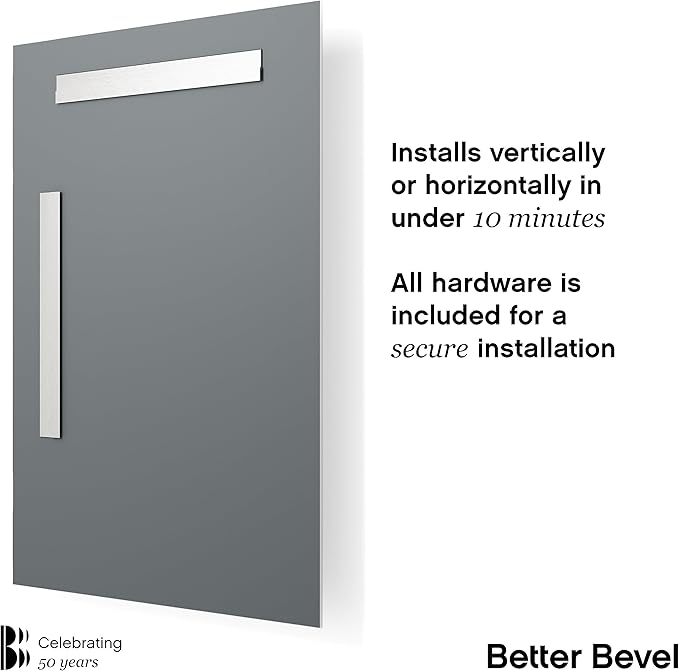 Better Bevel Frameless Rectangle Mirror | 24" x 36" Bathroom Wall Mirror - Image 3