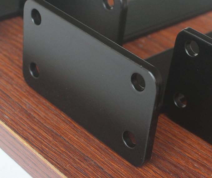 6 Pack - 5 inch Black Hidden L Shelf Bracket Iron Floating Shelf Brackets - Image 5