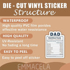 (3PCS) Dad Stickers, Waterproof Vinyl Decals for Laptops, Tumblers, Books, Scrapbooks, Water Bottles, Father's Day Gift for Dad, Papa 3 x 2.1 Inch