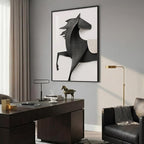 Large Framed Modern Black and White Wall Art, Contemporary Animal artwork Prints - Image 2