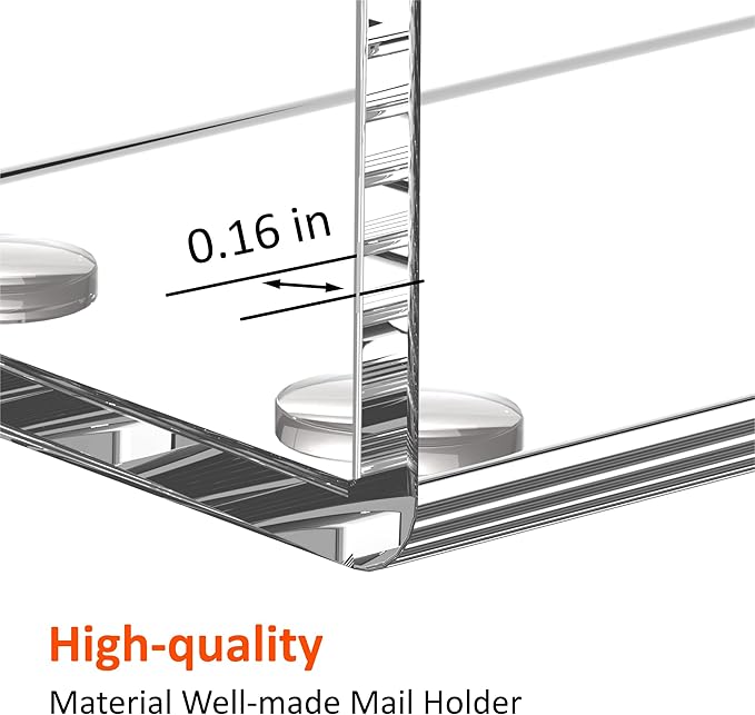 FUCDTEFC Desk Mail Organizer, 2 Section Clear Acrylic File Holder Letter - Image 4