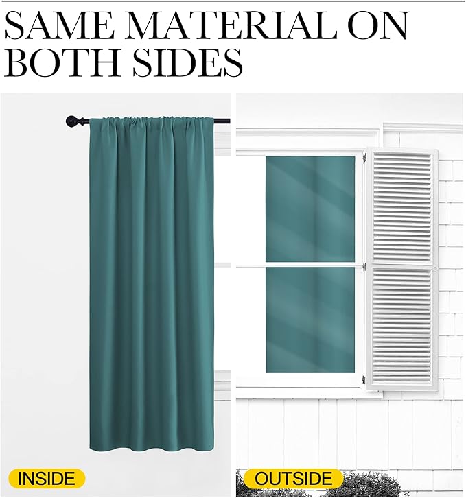 NICETOWN RV Blackout Curtains for Camper Windows, Sea Teal, Short Blackout - Image 5
