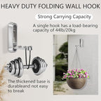 4PCS Foldable Wall Hooks, Heavy Duty Zinc Alloy Folding Wall Hooks, Folding - Image 6