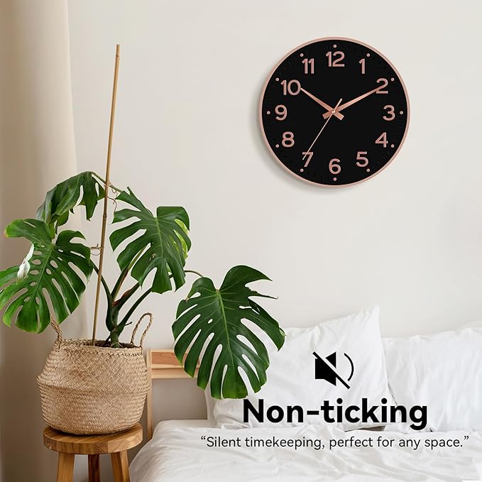 Roymnie Wall Clock, Silent Wall Clocks Battery Operated 8 Inch-Modern Non - Image 5