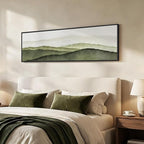 Large Framed Green Abstract Mountain Wall Art - Image 2