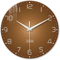 XNM Brown Wall Clock for Bedroom Glass Small Wall Clocks Battery Operated 12 by XNMwallclock