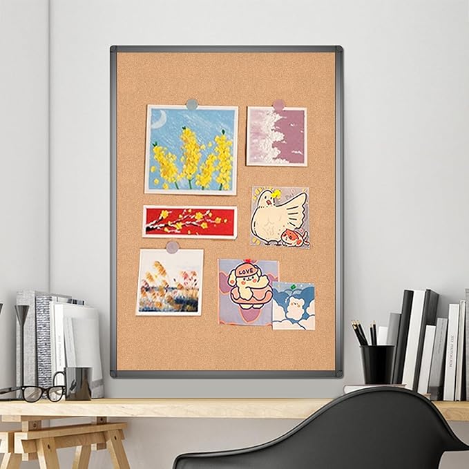 VIZ-PRO Cork Notice Board, 36 X 24 Inches, Cork Bulletin Board - Image 7