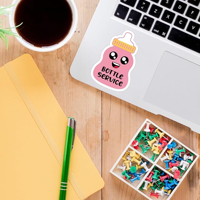 YAZMEEN 20 Pcs Cute Pink Bottle Nurse Stickers 2.5" Bottle Service Nursing Stickers Decals for Water Bottle Laptop Phone Funny Work Accessories for OB RN Labor and Delivery Nurse Doctor Medical Work