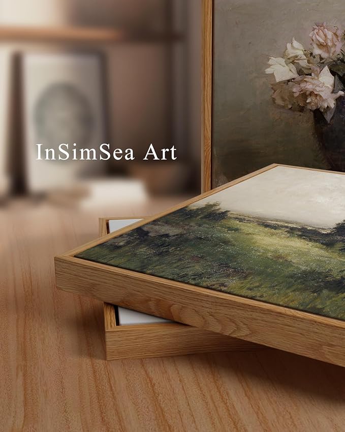 InSimSea Framed Canvas Wall Art Vintage Decor, Framed Vintage Landscape Canvas - Image 2