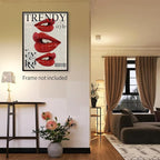 jkahh Trendy Y2k Newspaper Wall Art Vintage Red Lips Kiss Prints Poster Fashion - Image 4