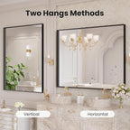 LOAAO Black Bathroom Mirror 40"X30" - Image 4