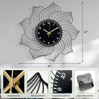 22 Inch Flower Wall Clock, Silent Non-Ticking Battery Operated Modern - Image 2