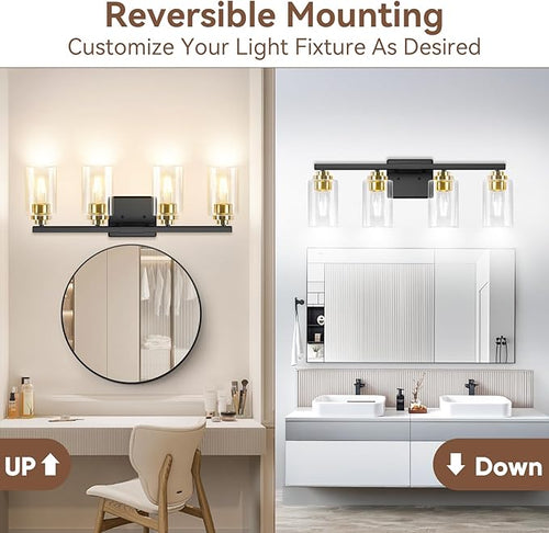 4-Light Bathroom Light Fixtures, Classic Wall Light Fixture - Image 2